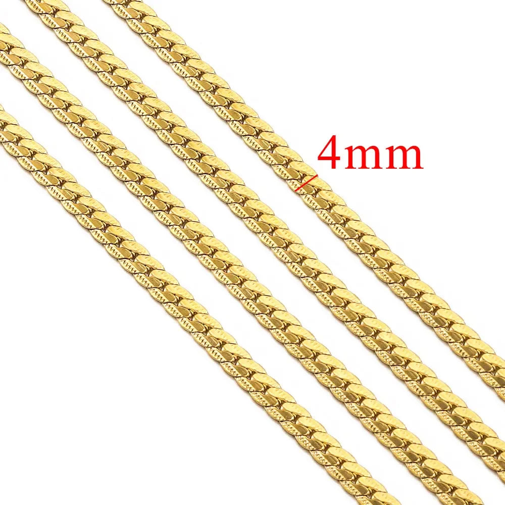 1 Meter Stainless Steel Large Heavy Chunky Hip Hop Punk Link Gold Color Chains DIY Jewelry Materials Handmade Necklace Bracelet