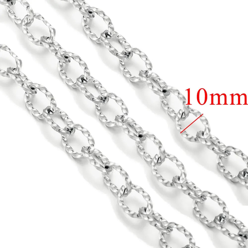 1 Meter Stainless Steel Large Heavy Chunky Hip Hop Punk Link Gold Color Chains DIY Jewelry Materials Handmade Necklace Bracelet