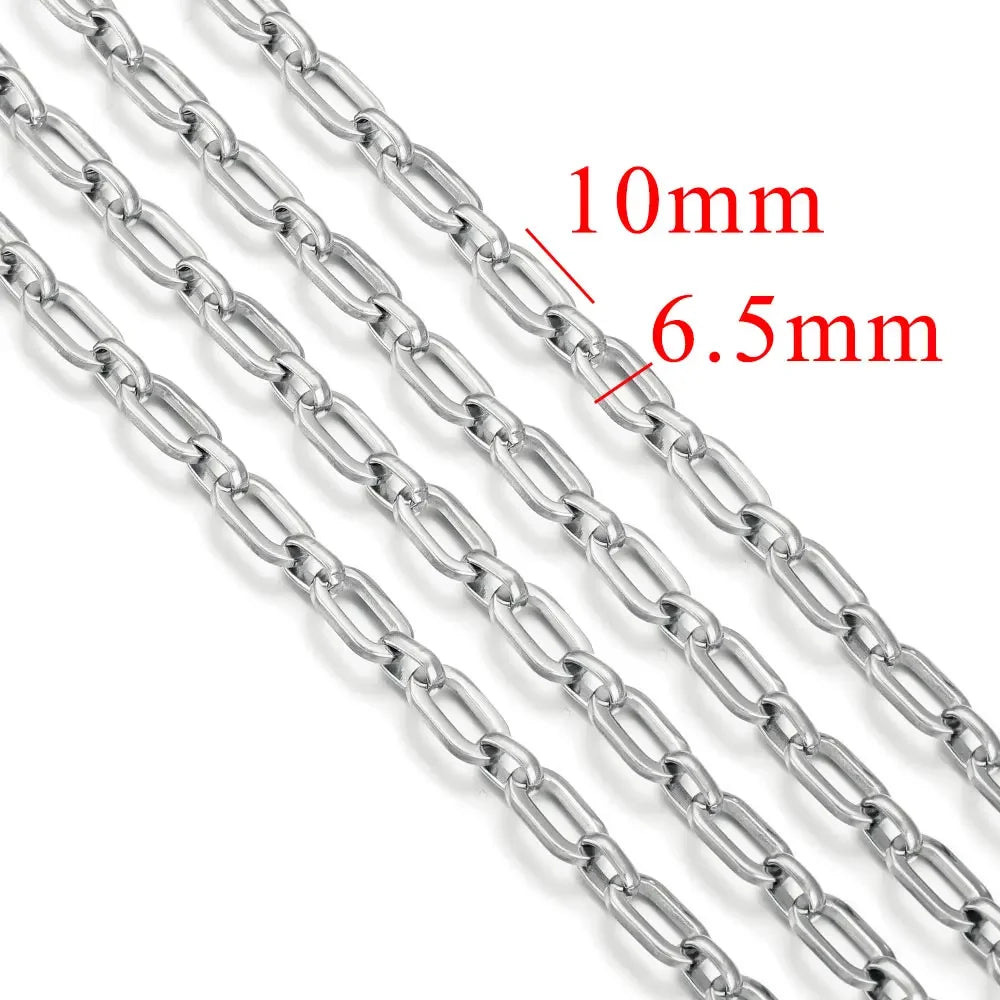 1 Meter Stainless Steel Large Heavy Chunky Hip Hop Punk Link Gold Color Chains DIY Jewelry Materials Handmade Necklace Bracelet