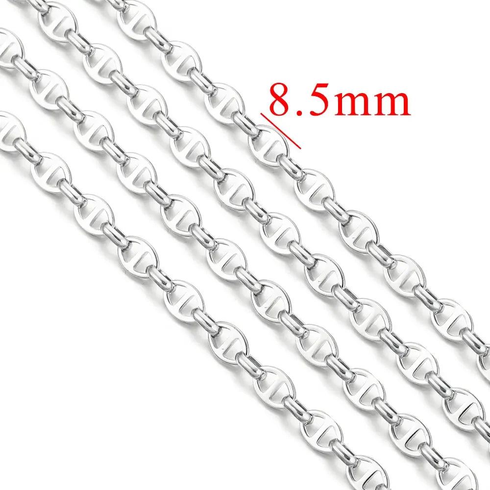 1 Meter Stainless Steel Large Heavy Chunky Hip Hop Punk Link Gold Color Chains DIY Jewelry Materials Handmade Necklace Bracelet
