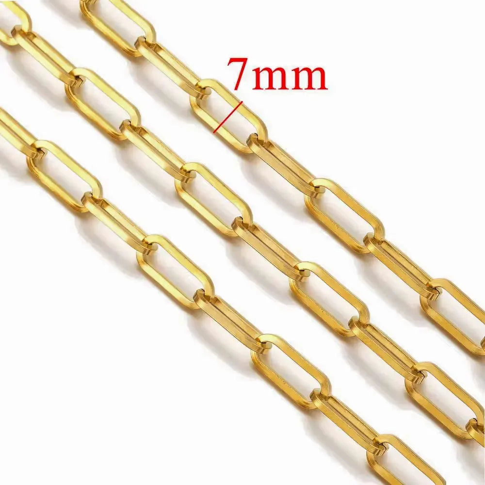 1 Meter Stainless Steel Large Heavy Chunky Hip Hop Punk Link Gold Color Chains DIY Jewelry Materials Handmade Necklace Bracelet