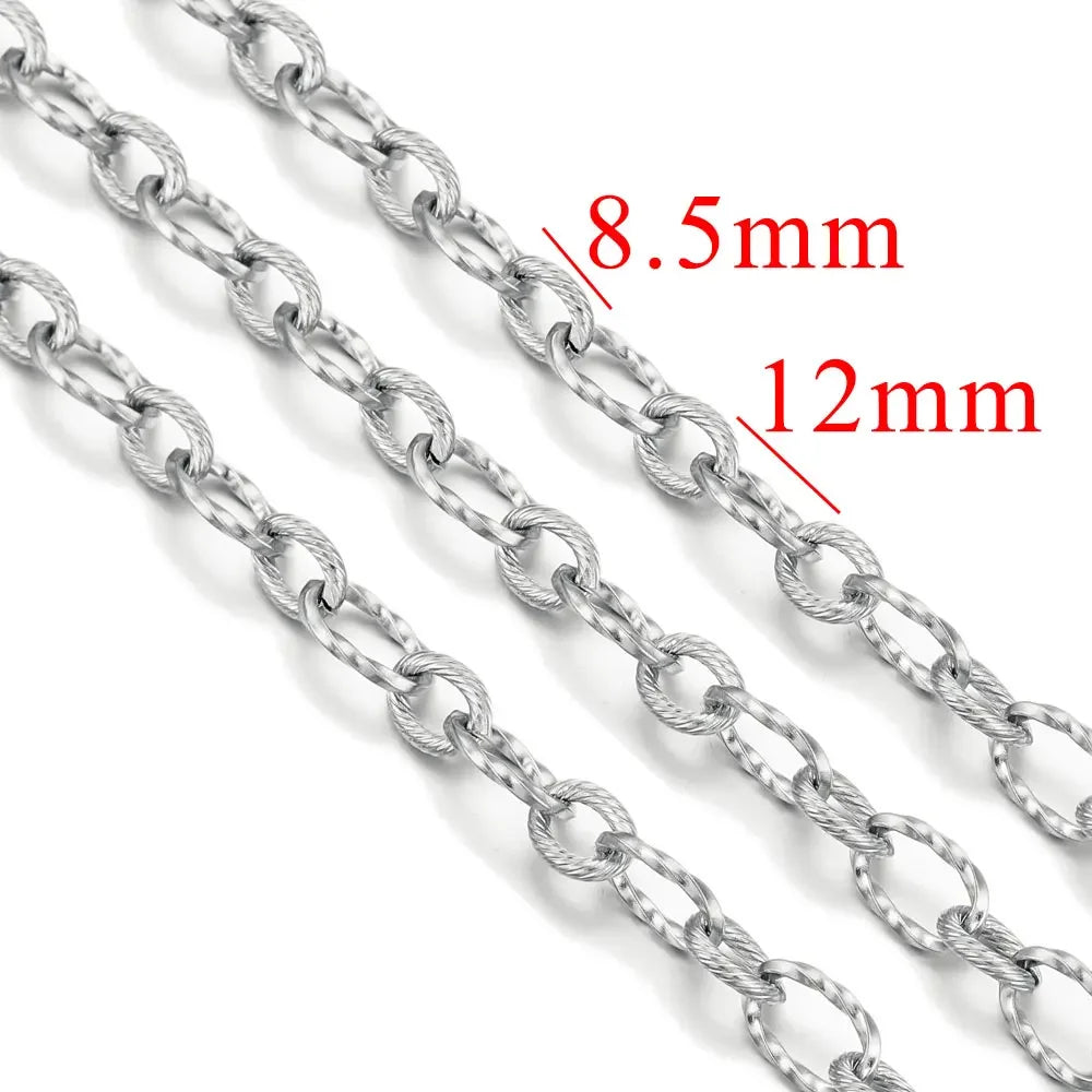 1 Meter Stainless Steel Large Heavy Chunky Hip Hop Punk Link Gold Color Chains DIY Jewelry Materials Handmade Necklace Bracelet