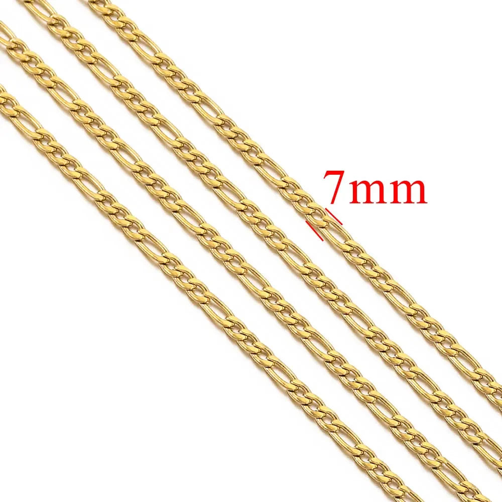1 Meter Stainless Steel Large Heavy Chunky Hip Hop Punk Link Gold Color Chains DIY Jewelry Materials Handmade Necklace Bracelet