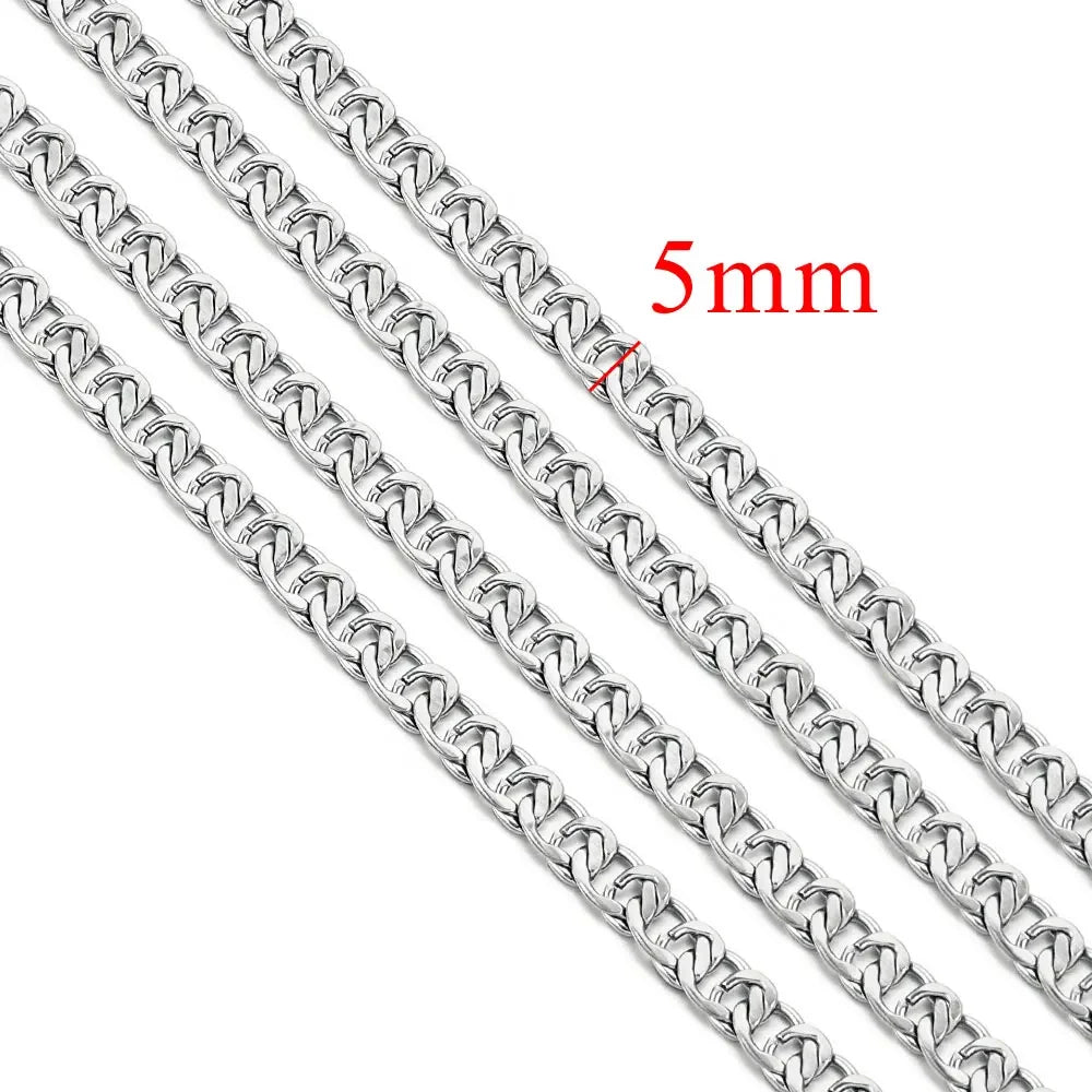 1 Meter Stainless Steel Large Heavy Chunky Hip Hop Punk Link Gold Color Chains DIY Jewelry Materials Handmade Necklace Bracelet