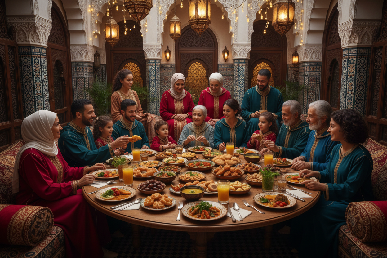 Moroccan Family Gathering During Ramadan